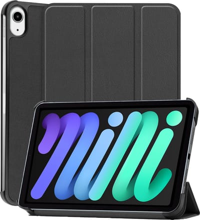 Hoesje - Geschikt voor Apple iPad Mini 7 (2024) - 8.3 inch - 7e Generatie - Dun & Stevig - Hardcover Book Case - Trifold Bookcase Hoes - Hard Cover - Tablethoes - Zwart