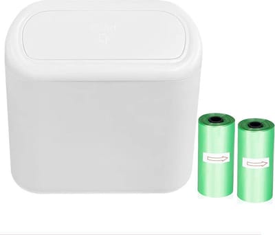 Kleine Prullenbak voor Auto met Vuilniszakken - Automatische Sluiting - Compact Formaat - Reisaccessoire voor Netheid - Opbergen van Afval - Auto-organizer