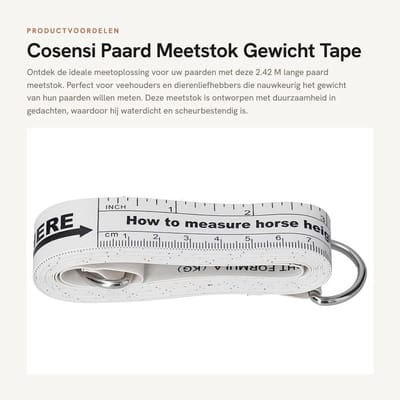 Dailygoods- Meetstok 2.42 M Waterdicht - Gewichtslint - Dubbelzijdig - Scheurbestendig - PVC - Voor Boerderij - Gewichtlint