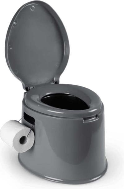 Kampa Khazi - Draagbaar Toilet 5L - Compact en lichtgewicht - Makkelijk schoon te maken - Inclusief toiletrolhouder