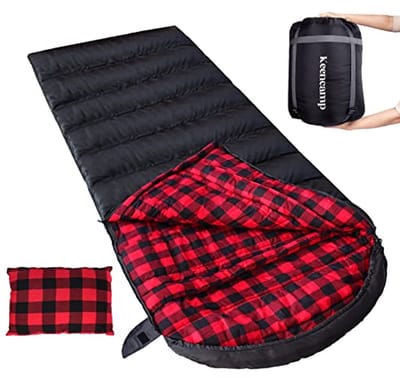 Warm Flanellen Slaapzak 3-4 Seizoenen - XXL Draagbare Winterslaapzak voor Camping - Tot -1 °C