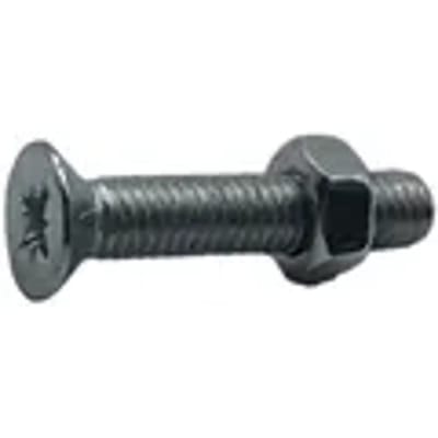 Sencys Metaalschroef Verzinkt Vlakke Kop Pozi Pz2 - M5x25mm - 15 Stuks