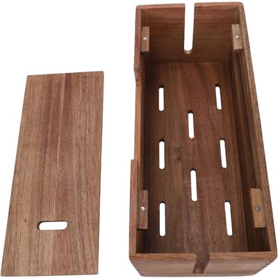 Boîte de gestion de câbles en bois Cache-câbles en bois Organisateur pour multiprise Cacher les câbles électriques Câbles TV Bureau Sol