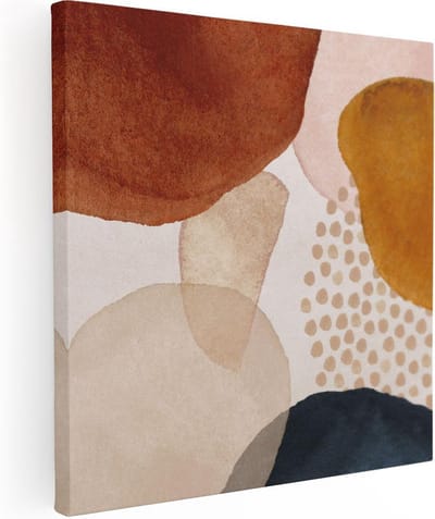 Artaza Canvas Schilderij Abstract Beige - 30x30 cm - Klein - Wanddecoratie Modern - Muurdecoratie Woonkamer - Kamer Accessoires Geometrisch