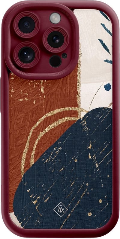 Casimoda® hoesje - Geschikt voor iPhone 13 Pro - Abstract Terracotta - Effen telefoonhoesje met lensbescherming - Siliconen/TPU - Backcover - Rood