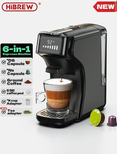 Seastone - Nieuw 6 in1 Capsule Koffiezetapparaat -HiBREW H1B - Koffiemachine - Warm-Koud - Meerdere Espresso Cafetaria - Cappuccino - Koffiezetapparaat - Dolce Gusto - Nespresso - Poeder