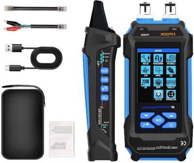 Netwerk Kabel Tester - Draadmeter Tracer - Netwerken Installeren - Meet Lengte en Wiremap - RJ11 RJ45 PoE - Zwart