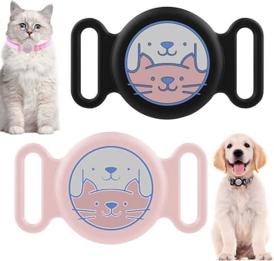 Beschermhoes voor Pet Tracker - 2 Stuks Silicone Waterdichte Bescherming voor Honden en Katten met Schattige Patroon - Dierenaccessoires voor Veiligheid en Comfort