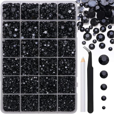 1 Doos Gemengde ABS Nail Art Decoraties, Ronde Strass Steentjes, Voor Kostuum, Halloween Feest, Nail Art DIY Accessoires Nagelbenodigdheden Nagels Steentjes zwart