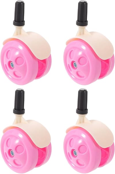 Vervangende Zwenkwielen - Loopwiel Onderdelen - Kinderwagen Mobiliteit - Fluisterstil Ontwerp - 9.5 x 5.5 x 5 cm - Roze