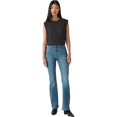 Levis Dames/Dames Hoog Uitlopende Jeans (Lichtblauw)