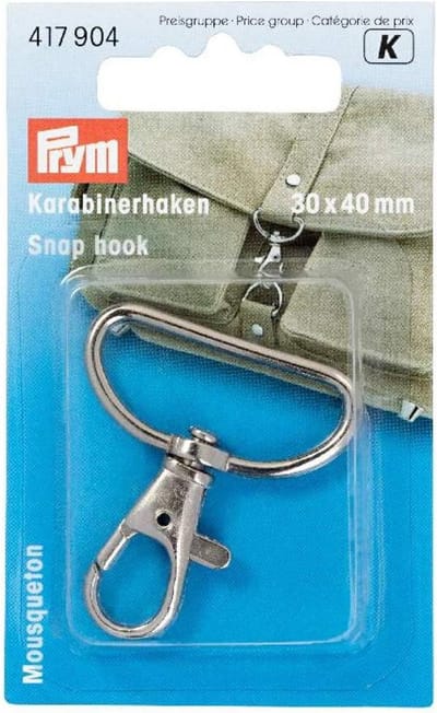 Karabijnhaak Zilver 30x40mm - Stevige Haak voor Tassen en Sleutelhangers