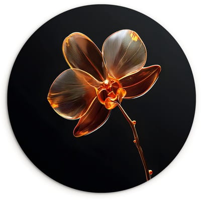 WallCircle® Wandcirkel 120x120 cm - Muurcirkel Orchidee - Doorzichtig - Bloem - Muurdecoratie woonkamer - Wanddecoratie slaapkamer - Kamer decoratie accessoires - Ronde schilderijen XXL