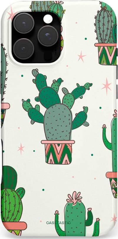 Casetastic Hoesje Geschikt voor Apple iPhone 16 Pro Max Magsafe - Stijlvolle Beschermende Duo-layer Case - Zonnige Cactus