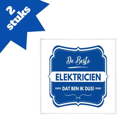 Akyol - de beste elektricien brillendoekjes - Elektricien - een elektricien - werk - afscheidscadeau - verjaardagscadeau - 17,8 bij 17,8 cm - 2 stuks