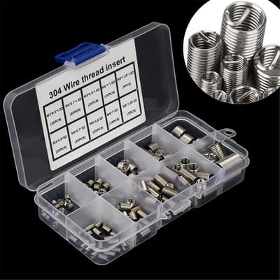 Dailygoods - 150 Stks Schroefdraad Inserts - Helicoil Draad Reparatie Kit - M3 M4 M5 M6 M8 - Geschikt voor Precisie-onderdelen - Roestvrij Staal