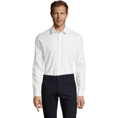 SOLS Heren Blake Stretch Shirt Met Lange Mouwen (Wit)