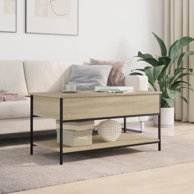 vidaXL - Salontafel - 100x50x50 - cm - bewerkt - hout - en - metaal - sonoma - eiken