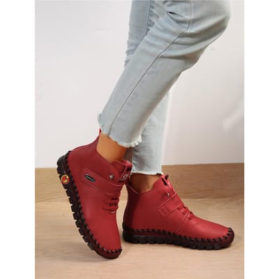 Bottes orthopédiques d'hiver pour femmes, chaussures en cuir avec fourrure, mocassins rouges, bottines pour maman, baskets en peluche 35 gray