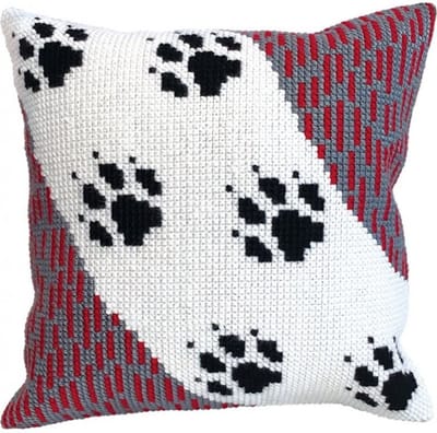 Kussen borduurpakket Wolf traces - Collection d'Art