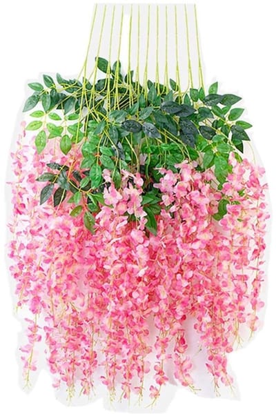 Blauweregen Kunstbloemen - 12 Stuks - Hangende Bloemen - Bruiloftdecoratie - Tuindecoratie - Zijde en Plastic - 110 cm Lengte
