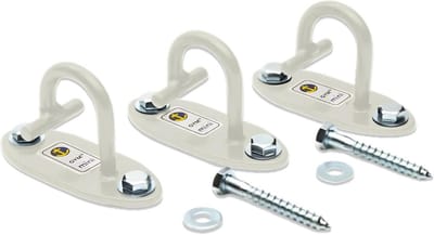 Workout Ankers - Fitness Haken - Kracht Training - Set van 3 - 16.5 x 12.7 cm - Lichtgrijs