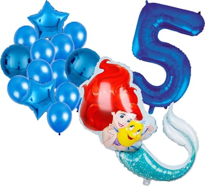 Ariel ballonnen pakket - 82x60cm - Folie Ballon - Prinses - Themafeest - 5 jaar - Verjaardag - Ballonnen - Versiering - Helium ballon - de kleine zeemeermin