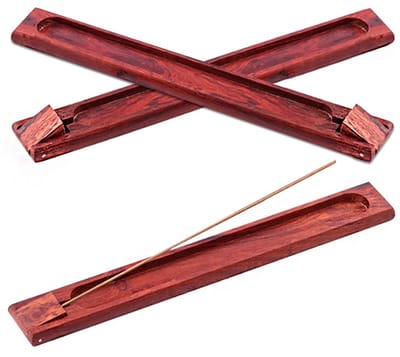 Dailygoods- Wierookstokjeshouder Hout - 3 Stuks - Verstelbaar - Klassiek - Antiek - Afmetingen 23,8 x 3 cm - Wierookbrander