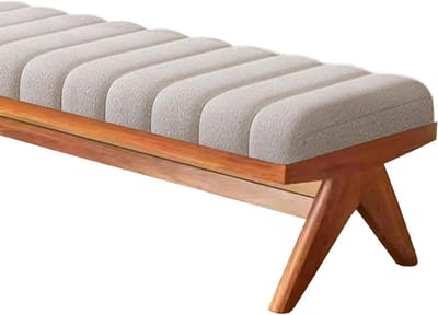 Bankkussen - Zitkussen Bank - Buiten Ontspannen - Antislip Bevestiging - 30x200 cm - Beige