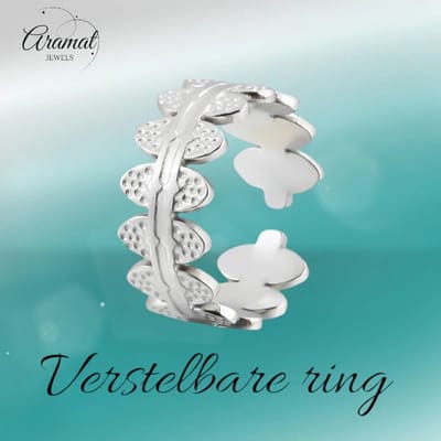 Aramat Jewels | Ringen | RVS Verstelbare Open Ring - Ovale Schakels - One Size | Zilverkleur | |10mm | Staal | Volwassenen | Verkleurd niet