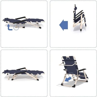 Ligstoel Tuinstoel - Loungestoel Klapstoel - Buiten Ontspannen - Ergonomisch Ontwerp - 200 kg - Grijs