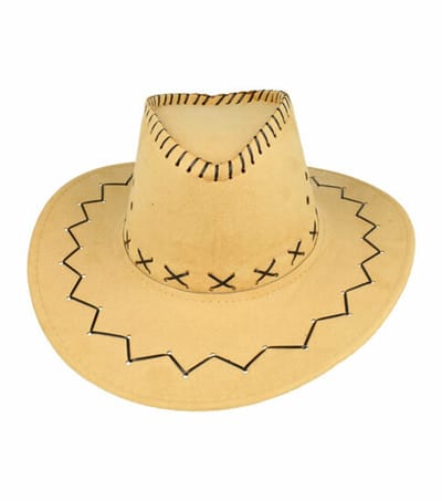 Haarsoires Cowboyhoed - Western hoed met stiksel onesize - Beige - Cowboy Hoed - Dames & Heren - Festival Carnaval Themafeest