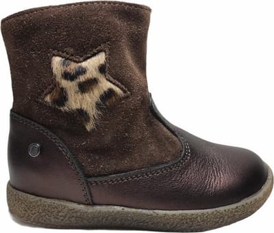 Falcotto rits luipaard ster lederen laarsje 1598 brons/dk bruin mt 21
