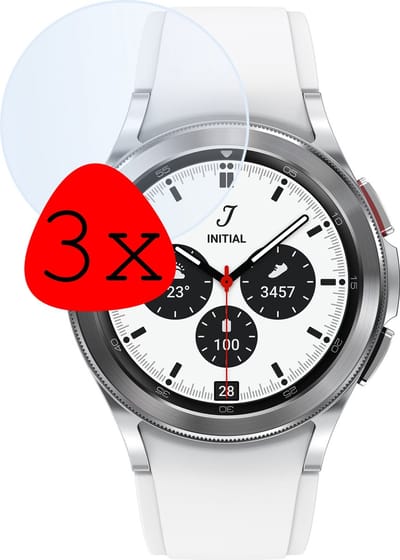 Screenprotector - 3 Stuks Geschikt voor Samsung Galaxy Watch 4 Classic 46 mm - Extra Sterk - Tempered Glass - Gehard Glas - Beschermglas Screen Cover - Bescherm Protector voor Smartwatch