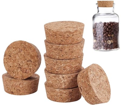 Dailygoods- Kurkstoppers 8 Stuks - Taps Toelopend - Maat 28 - Houten - Conisch - Luchtdichte Afdichting - Flesstopper
