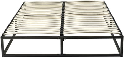 Vente-unique Bedbodem met latten van metaal 140 x 190 cm - 2 x 19 latten - Zwart - RAMMUS van YSMÉE