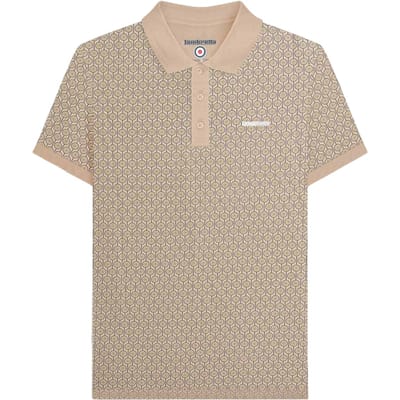 Lambretta Heren AW24 Geometrisch Poloshirt (Steen)