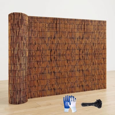 Rietmat Op Rol - Bamboe Scherm - Meer Privacy Creëren - Natuurlijk Weerbestendig - 200x500cm - Bruin
