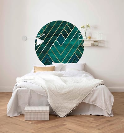 Fotobehang - Jade 125x125cm - Rond - Vliesbehang - Zelfklevend