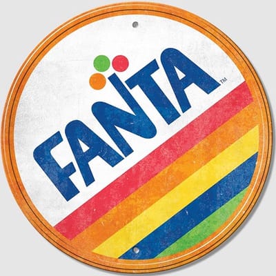 Aluminium rond wandbord Fanta - 29 cm