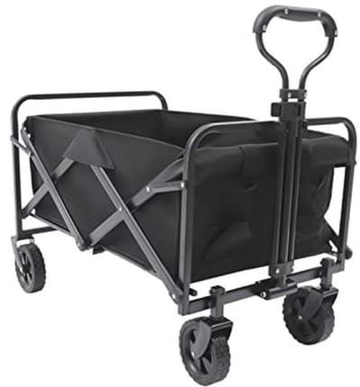 Bolderkar Opvouwbaar - Strandwagen Handwagen - Spullen Vervoeren - Hoge Capaciteit - 80 kg Draagvermogen - Zwart