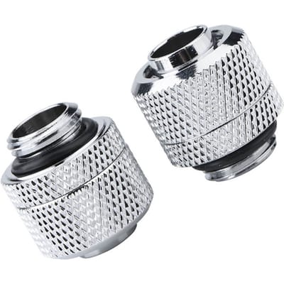 2PCS G14 Thread Flexible Tube Connector Brass Two touch Fitting for PC Water Cooling Silver zilver