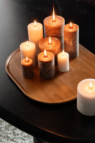 J-Line Decoratief Plateau Rubberhout Donkerbruin Small - Dienblad 29 x 30 cm