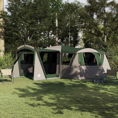 vidaXL - Familietent - voor - 20 - personen - 20-persoons - Groen - en - Wit