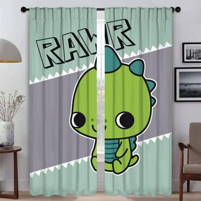 Halloween Decoratie Dinosaurus Huis Interieur Gordijnen 2 Stuks Moderne Woonkamer Gordijnen voor Camera Scheidingswand Verduisteringsgordijn W50xH70cmx2pcs-CL