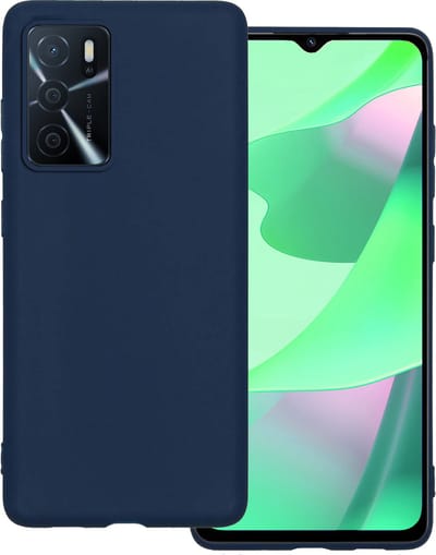 Hoesje Geschikt voor OPPO A16 - Sterk & Shockproof - Hoes Cover - Siliconen Case - Donkerblauw