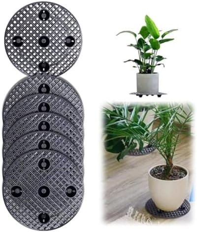 PromoHome Plantenstandaard Set - 6 Stuks Zwarte Pottenverhogers voor Betere Drainage