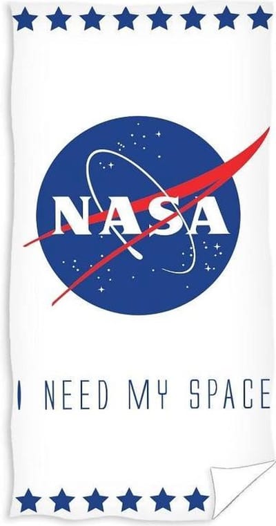 Carbotex Strandlaken Nasa Junior 140 X 70 Cm Katoen Wit/blauw