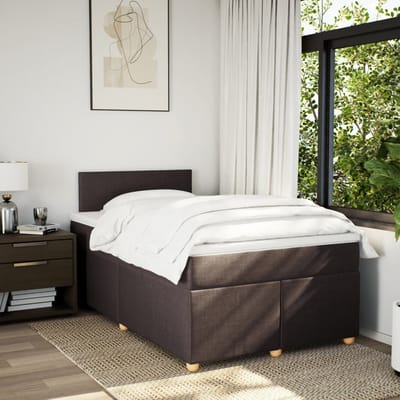 vidaXL - Boxspring - met - matras - stof - donkerbruin - 120x190 - cm