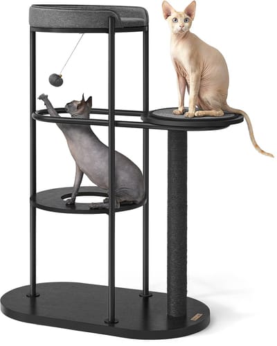 Feandrea - Krabpaal - Krabpaal voor Katten - Met Kussen en Platform - Sisalstam - Speelbal